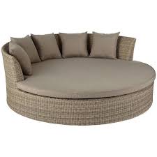 Cambridge casual como solid wood outdoor daybed with cushion. Me Gusto Maybe For A Patio Area Oka Ibiza Large Round Daybed Rattan 2 620 Found On Polyvore Rattan Outdoor Furniture Lounge Chair Outdoor Outdoor Daybed