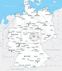 Deutlich farbig voneinander abgesetzt sind die 16 bundesländer, aus denen sich das 357.376 km² große land mit Karte Von Deutschland Mit Stadten Provinzen Und Flussen In Hellen Leinwandbilder Bilder Wiesbaden Essen Mainz Myloview De