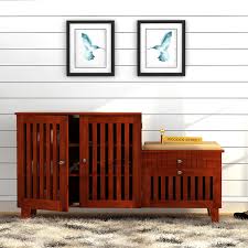 Buy Lizbeth Shoe Cabinet Honey Finish Online In India Wooden Street Shoe Rack Cabinet Design Wooden Shoe Racks Shoe Cabinet