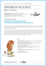 Mittendrin Und Ziemlich Echt Wie Virtual Reality Brillen Funktionieren Unterrichtsmaterial In Den Fachern Informatik Itg Sachunterricht In 2020 Die Reise Zum Mond Unterrichtsmaterial Kinderseiten