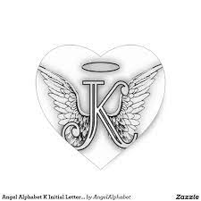 Angel alphabet a initial latter wings halo square sticker size: Angel Alphabet K Initial Letter Wings Halo Heart Sticker Zazzle Com Heart Stickers Country Couple Tattoos Heart Lock Tattoo