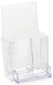 Visiting and business card holders. Clear Leaflet Holders Single Pocket With Business Card Slot