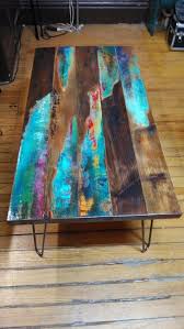 Painted Coffee Table Abstract Art On Distressed Wood Furniture Painted Coffee Tables How To Distress Wood Modern Farmhouse Coffee Table