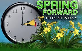 Background with springtime flowers and. Remember To Spring Forward Spring Forward Clocks Going Forward Daylight Savings Time