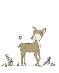 Deer Nursery Art Deer And Butterfly Woodland Nursery Art Deer Art Woodland Animal Art Children Art Kids Wall Art Deer Picture Deer Nursery Art Woodland Animal Art Woodland Nursery Art