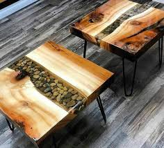 Unique Accent Table River Table Elm Side Table Epoxy Resin Etsy Wood Table Diy Wood Table Design Wood Diy