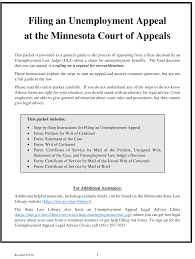 Common problems addressed by the customer care unit that answers calls to. Minnesota Unemployment Appeal Packet Download Printable Pdf Templateroller