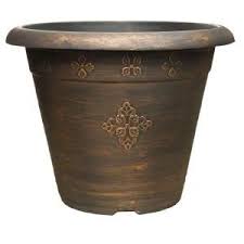 17 29 32 In Copper Medley Plastic Planter Dp690c Wc The Home Depot Plastic Planter Planters Plastic Flower Pots