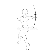 Female Archer S Body Pose Line Art Stock Vector Illustration Of Isolated Bowstring 172243023 Archery poses by jesskristen on deviantart. female archer s body pose line art