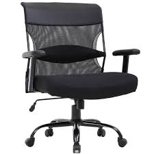 Big and tall office chair 400lbs wide seat ergonomic desk chair pu leather computer chair with lumbar support arms mid back executive task chair for heavy people, black 4.3 out of 5 stars 125 $164.99 $ 164. Big And Tall Office Chair 500lbs Wide Seat Desk Chair Ergonomic Computer Chair Task Rolling Swivel Chair With Lumbar Support Armrest Adjustable Mesh Chair For Adults Women Black Walmart Com Walmart Com