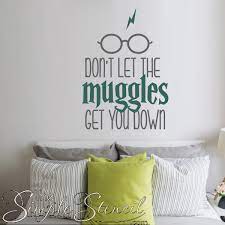 Don T Let The Muggles Get You Down Harry Potter Wall Decal Home Decor Stencil Harry Potter Wall Decals Harry Potter Wall Harry Potter Decor
