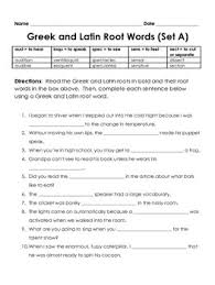 The students will work in groups to fill out the greek and latin roots. Greek And Latin Root Words And Affixes Common Core Tn Ready Worksheet Set
