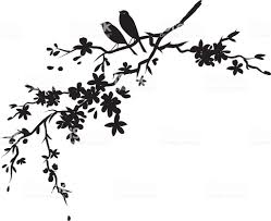 Bird Sitting On Branch Drawing Two Little Birds Sitting On Cherry Blossoms Branch Silhouette Cherry Bird Silhouette Tattoos White Bird Tattoos Pattern Tattoo