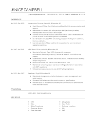 construction foreman resume examples