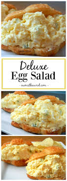 Looking For An Upgrade On The Traditional Egg Salad Try This Deluxe Egg Salad It Includes Cream Cheese Grated Oni Easy Salad Recipes Recipes Cooking Recipes
