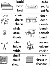 Learn some basic vocabulary for items found in the bedroom in spanish and listen to the pronounciation. Furniture At Enchantedlearning Com