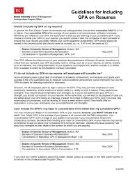 Guidelines For Including Gpa On Resumes