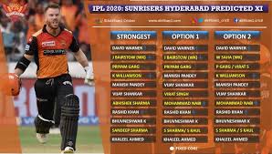 The former cricket feeder of australian cricket pack and former motor coach of sri lankan. Ipl 2020 Strongest Predicted 11 Of Sunrisers Hyderabad Srh
