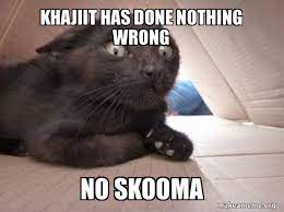 Khajiit Has Done Nothing Wrong No Skooma Schitzo Cat Make A Meme