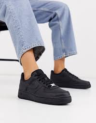 Nike Air Force 1 07 Trainers In Black Asos Black Sneakers Women Nike Air Force Black Nike Shoes Air Force