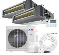 Cooper & Hunter 2 Zone 28,000 BTU Ducted Mini Split AC Concealed Duct  12k+18k