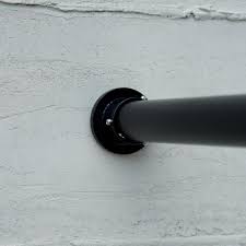 Roomdividersnow 48 In 80 In Premium Tension Curtain Rod In Black Bktr 90 The Home Depot Curtain Rods Tension Shower Rod Double Rod Curtains