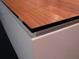 Thin Countertops With A Shadow Line Were Very Popular At The Living Kitchen Kitchen Inspirations Minimalist Kitchen Modern Kitchen Bench