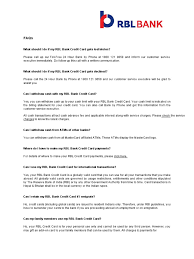 My rbl credit card statement. Faqs Credit Card Financial Transaction