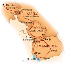 Severní makedonie mapa s předpovědí počasí. Bosna Srbsko Kosovo A Severni Makedonie Adventura Cz Poznavaci Dovolena Turistika Dovolena Na Kole