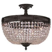 By worldwide lighting (1) empire 18 in. Winchester 6 Light Dark Bronze Finish And Clear Crystal Semi Flush Mount Ceiling Light 20 In Dia X W33353f20 Cl Modern Lighting