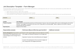 Post on job boards for free. Job Description Template Farm Manager