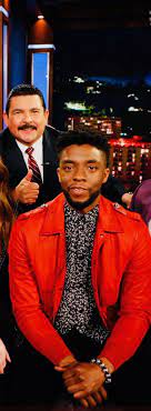 Chadwick Boseman On Jimmy Kimmel Chadwick Boseman Red Leather Jacket Chadwick