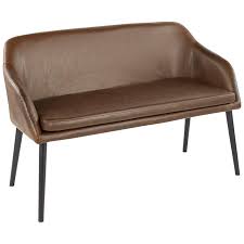 Leather dining benches with backs. Shelton Espresso Faux Leather 2 Seater Bench 69v86 Lamps Plus