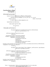 Exemplu De Curriculum Vitae In Limba Romana Www Petv Tv