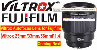 Viltrox 23mm 33mm And 56mm F 1 4 Autofocus Lenses Coming For Fujifilm X Mount Fuji Rumors