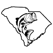 South Carolina Outline With Fish Vinyl Decal State Outline Vinyl Decals Outline