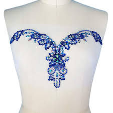 Shop with afterpay on eligible items. Handmade Beaded V Neck Sequin Ab Color Bling Sew On Neckline Rhinestone Crystal Trim Bridal Applique Design Patch Sewing For Wedding Dresses Diy Decoration 20x34cm Navy Blue Amazon In Home Kitchen