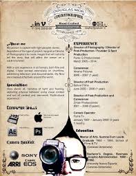cinematographer curriculum vitae