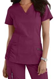 This New Beyond Scrubs Wine Color Is Perfect For The Season One Pocket Is Secured With A Zipper Another Stay Closed With Velcro While Tops Scrub Tops Scrubs