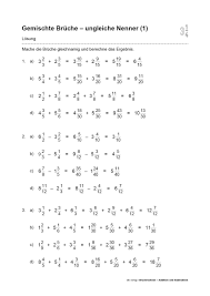 Bruchrechnen übungen, arbeitsblätter als pdf für klasse 5 und 6. Grundschule Unterrichtsmaterial Mathematik Bruchrechnen