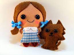 Wizard Of Oz Dorothy And Toto Felt Plush Dolls In A Kawaii Felt Plushie Felt Dolls Felt Toys