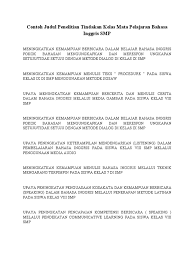 Ptk kenaikan pangkat guru smp mata pelajaran ips smp. Contoh Ptk Bahasa Inggris Smp Baru Download Masnurul