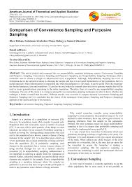Remember that one of the goals of. Pdf Comparison Of Convenience Sampling And Purposive Sampling