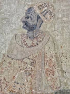 The refined 18th-century royal portrait style typical of Vishnu Malla's era, AI generated