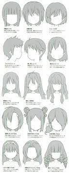 Anime hair drawing reference and sketches for artists. Women Haircuts Shoulder Length Bangs Hair Tutorials Anime Drawings Tutorials Manga Drawing Drawings