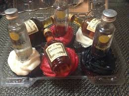 Mini Liquor Bottle Birthday Cake Red Velvet Cupcakes W Buttercream Frosting Topped W Mini Liquor Bottles Mini Liquor Bottles Liquor Bottles Birthday Cupcakes