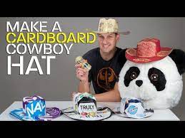 Beer Box Cardboard Cowboy Hat Making A Cowboy Hat Out Of Almost Any Beverage Carton Shoebox Or Other Cardboard In 2021 Beer Box Cardboard Cowboy Hat Beer Box Crafts