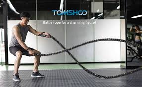 Tomshoo Corde De Bataille Corde D Entrainement Ondulatoire Corde D Exercice Combat Corde De Fitness 38mm 50mm Diam Crossfit Entrainement Crossfit Musculation