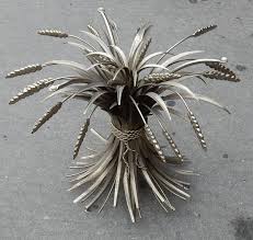 A wide variety of sheaf wheat options are available to you 1970 Pedestal Table Or Cofee Table Silvered Sheaf Of Wheat Style
