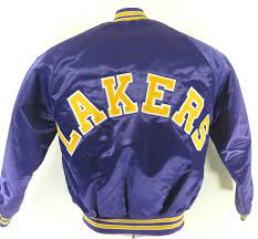 Vintage 80s Los Angeles Lakers Jacket Mens M Deadstock Nba Basketball Chalk Line The Clothing Vault Lakers Jacket Mens Jackets Los Angeles Lakers